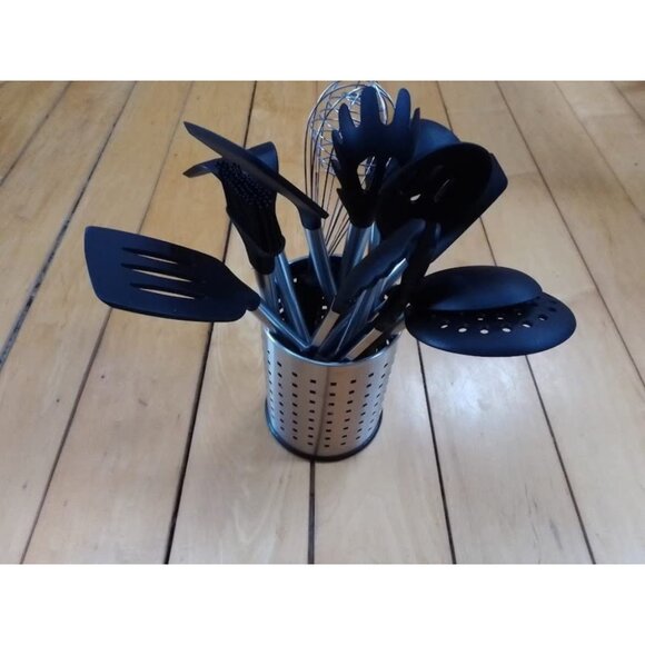 Smirly Silicone Utensils Set with Holder Kitchen Tools for Nonstick Cookware - Picture 6 of 16